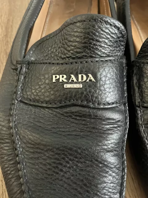 Prada Men’s Driving Moccasins Leather Size Us 10 Or 8 2