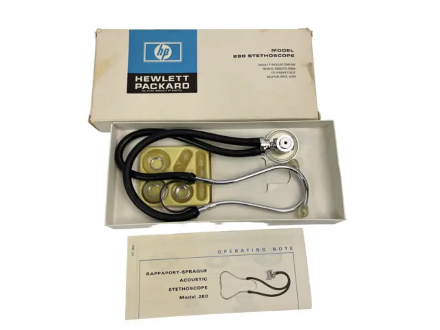 Vintage Hewlett Packard Model 280 Stethoscope in original box