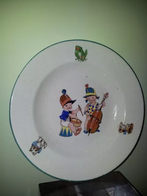 PICKMAN SEVILLA Plato Llano Infantil Antiguo Barro Esmaltado siglo XX coleccion