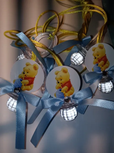 24 Winnie The Pooh Baby Shower Pacifier Guest Necklace Favor, Pooh Baby Shower