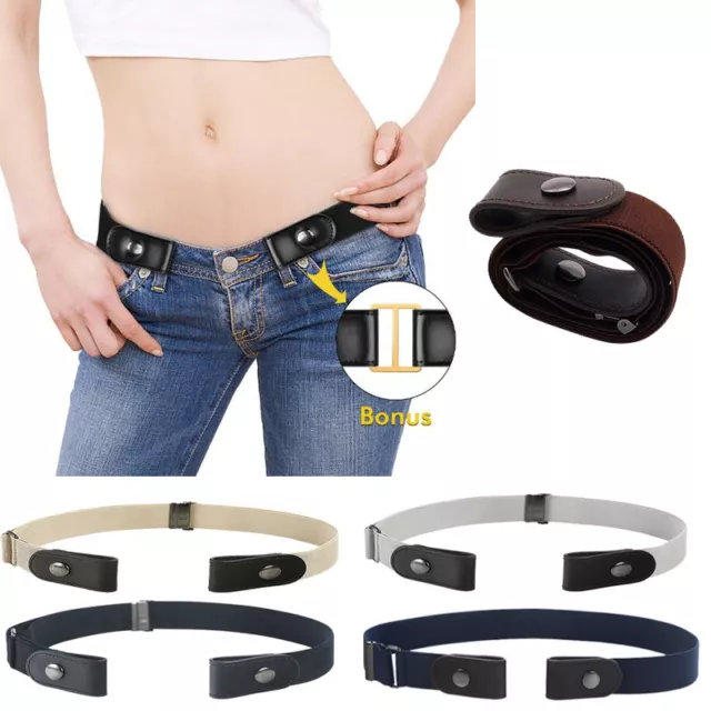 Elastic Women's Buckle-Free Belts Invisible Belt for Jeans Hassle Band No Bulge