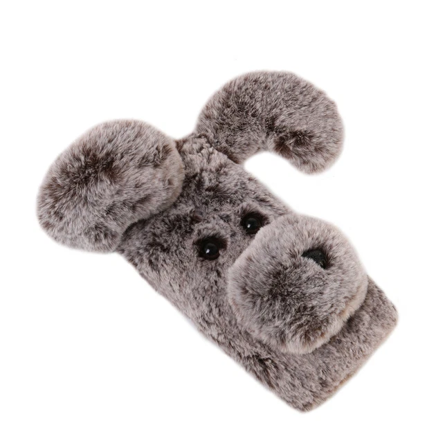 Coque pour téléphone à motifs en peluche douce Mignon hiver de mode Garder