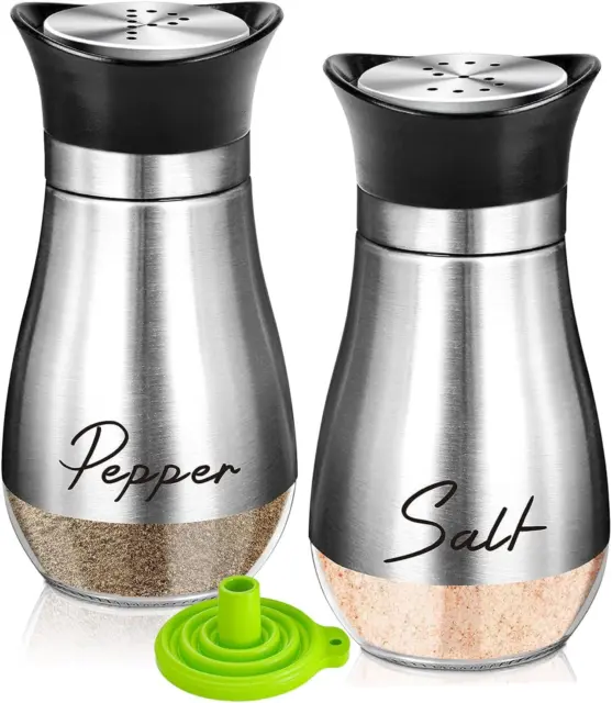 SET SALIERA E Pepe in Acciaio Inox Con Bottiglia Di Vetro, Dispenser per  Spezie, EUR 19,99 - PicClick IT