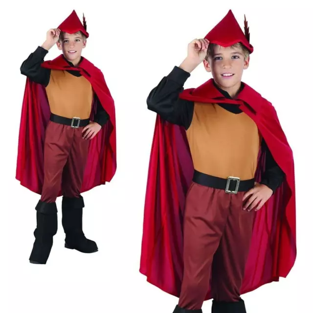 Ragazzi Robin Hood Costume Foresta Prince Libro Settimana Giorno Vestito Bambini
