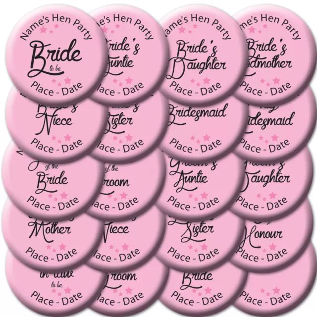 Personalised Light Pink & Black Script Hen Night Do Birthday Badge - *5 for 4*