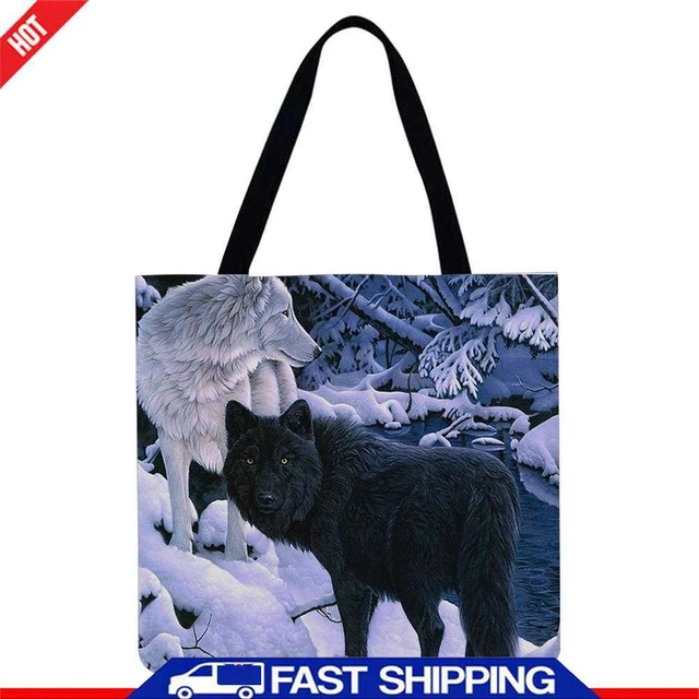 borsa di lino lupo ✅