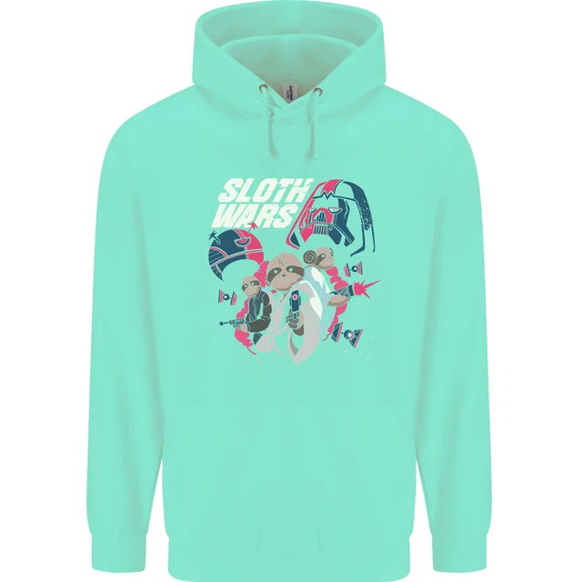Felpa con cappuccio Sloth Wars divertente parodia TV e film da uomo 80% cotone 6
