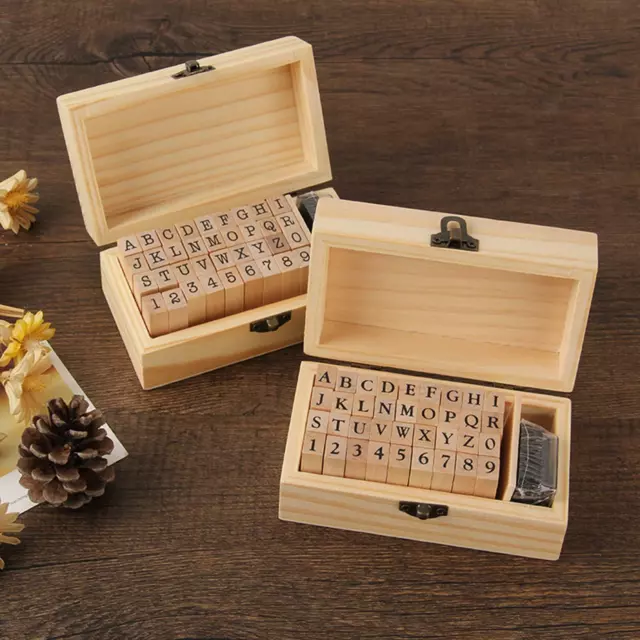 Alphabet Stempel, Vintage Holz Gummi Buchstaben Zahlen Stempel Set, DIY
