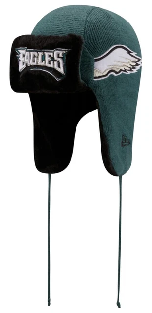 New Era NFL Helmet Head Trapper Knit Hat Beanie Ski/Snow Cap Philadelphia Eagles