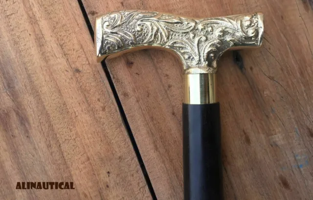 Vintage Crow Brass Handle Antique Style Victorian Cane Wooden Walking Stick Gift