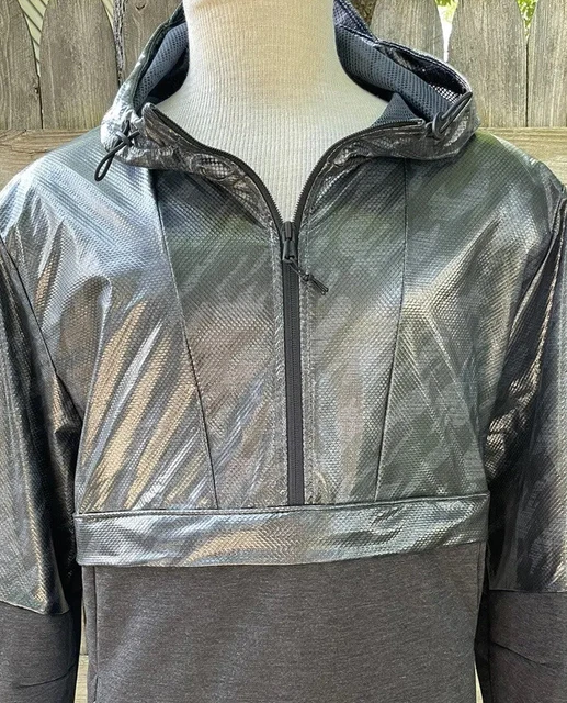 Under Armour Mens Storm Hybrid Hooded Rain Gray Camo Pullover Jacket XL New