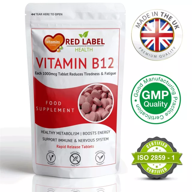 Vitamin B12 Methylcobalamin 1000mcg 360 Tablets High Strength Reduce Tiredness