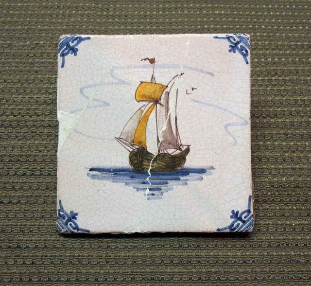 Antique Dutch Polychrome Delft Tiles