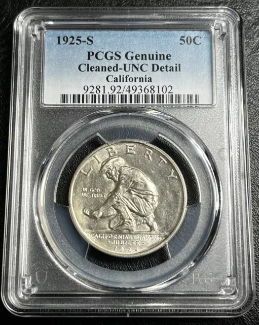 1925-S California Silver Commemorative Half Dollar  PCGS UNC Detail