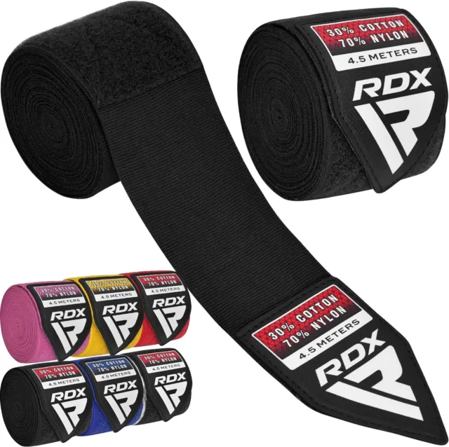 Boxing Hand Wraps by RDX, Elasticated Inner Gloves, Kickboxing Bandages, MMA