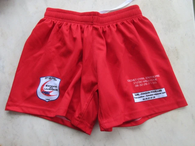 Short Ô rugby ENTENTE DU LAURAGAIS rouge Villefranche Caraman Villenouvelle S