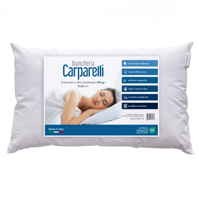 Guanciale Bassetti Fibra 500 Anallergico - 50x80cm Made In Italy - Foto 8