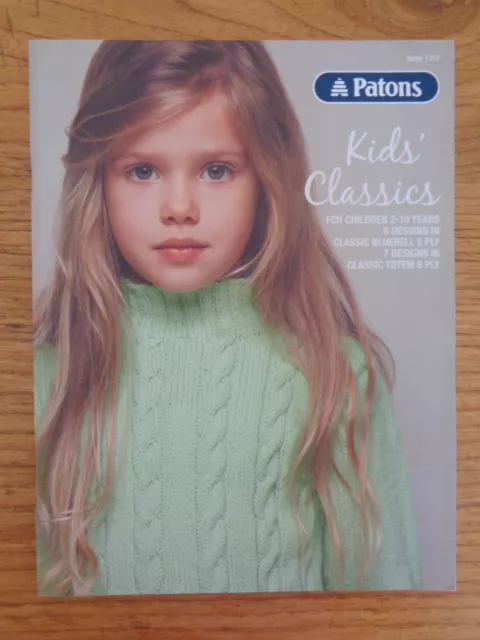 Patons Knitting Pattern # 1307 - Kids Classics 2-10 Years