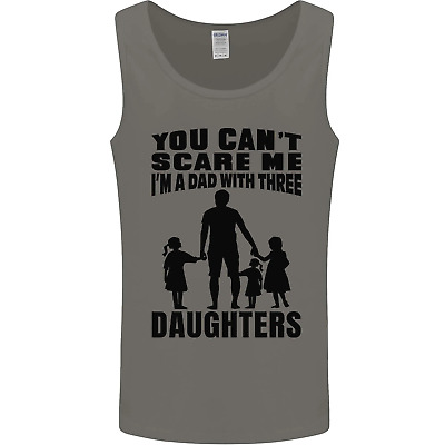 Dad With Three Daughters Funny Fathers Day Mens Vest Tank Top