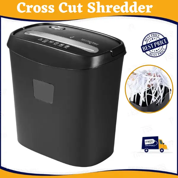 5-Sheet Cross-Cut Paper and Credit Card Home Office Shredder with 13L Large Bin
