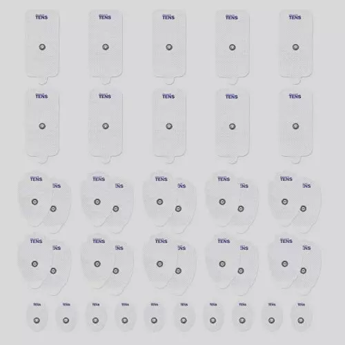 Premium TENS Electrodes Pads, 40 Pack Assortment with Small, Large and XL sizes