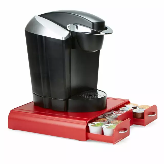 Mind Reader 36 Capacity K-Cup, Dolce Gusto Coffee Pod Holder Drawer, Red