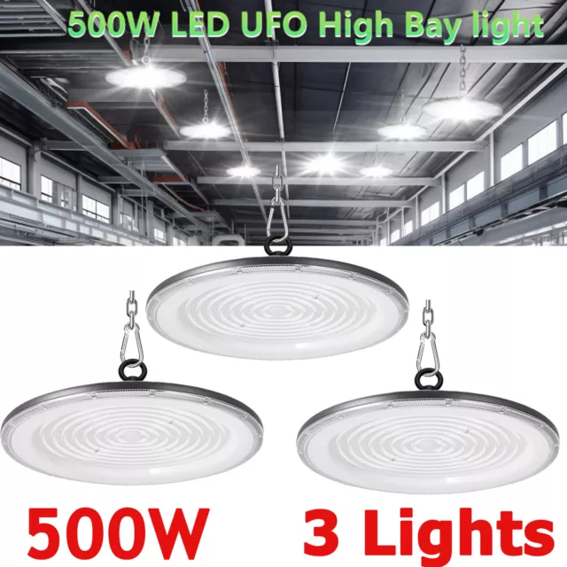 3X 500W UFO LED High Bay Light Shop Light Industrial Factory Warehouse Fixtures