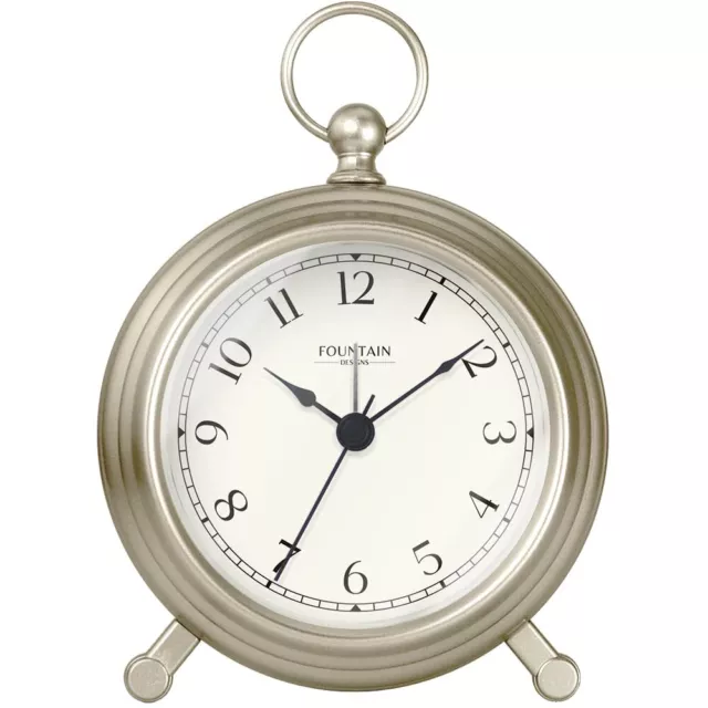 Jensen Pocket Watch Alarm Clock - Silent Non Ticking, Modern Farmhouse Style,...