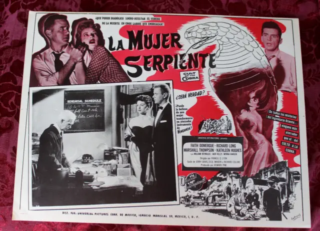 Cult Of The Cobra Kathleen Hughes 1955 Horror Orig Mexican Lobby Card -Rare
