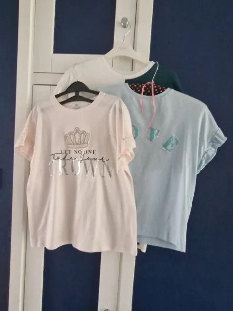 River Island girls Tshirt bundle age 11-12 years x 3 applique diamonte