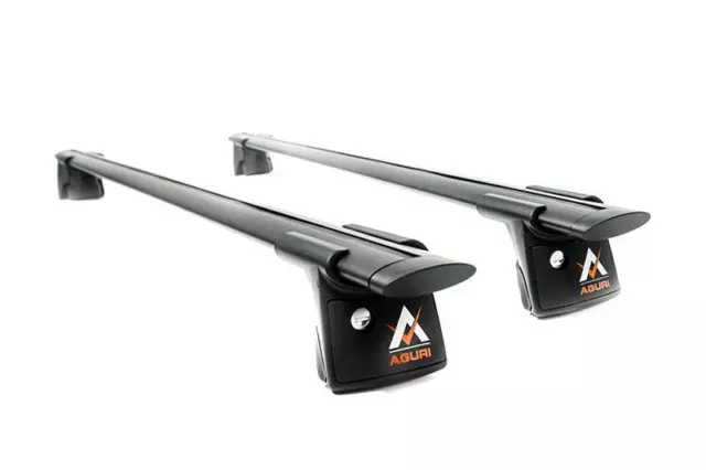 Black Cross Bars Roof Rack for Saab 9-5 Estate 1998-2010, with Raised Rails