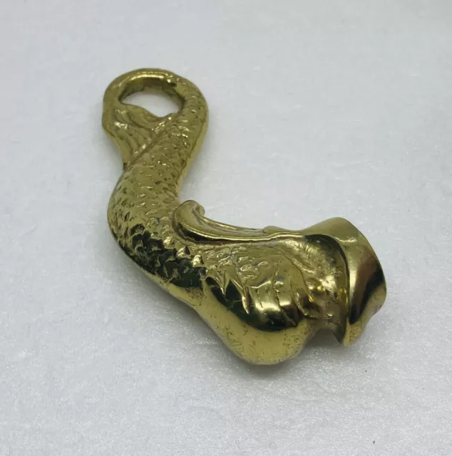 Vintage 1970s Solid Brass Tub Sink Faucet Knob Mermaid Tail 4” Very Rare Decor O 3