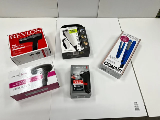5 Brand Name Beauty Products Remington, Revlon, Conair WAHL Hair Dryer, Trimmer
