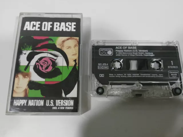 ACE OF BASE HAPPY NATION HOLLAND EDITION 4 NEW TRACKS - Cinta Tape Cassette - 3T