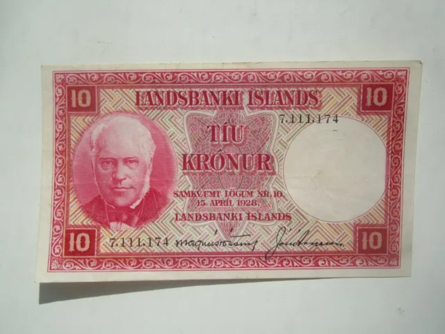 L.1928 Iceland 10 Kronur