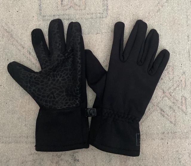 REI Kids Sz XL (18) All Season Tech Comp Black Fleece Grip Palm Gloves