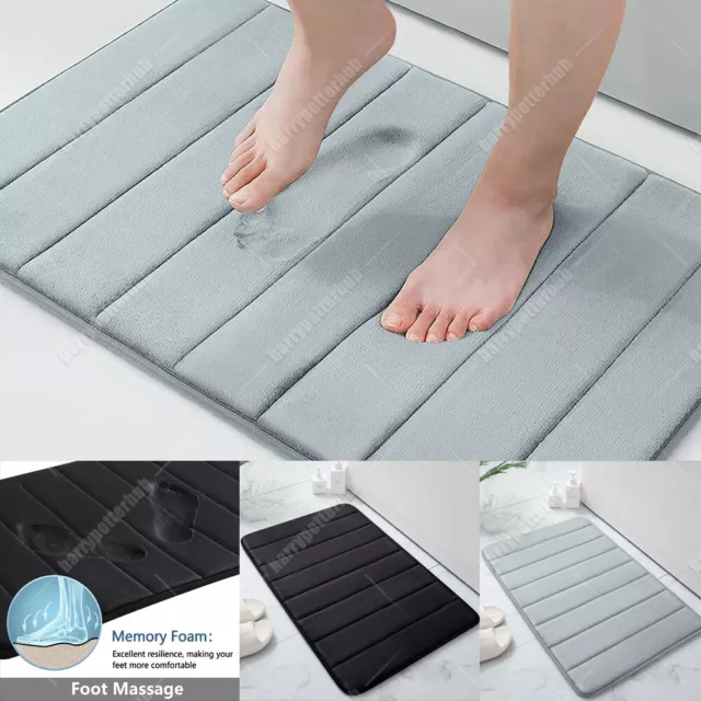 Non Slip Memory Foam Bath Mat Bathroom Rugs Super Soft Water Absorbent Door Mats