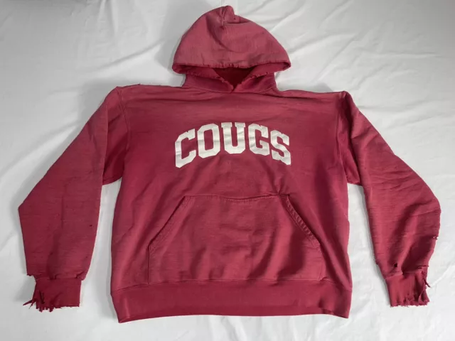 Vintage WSU Washington State Cougars Champion Hoodie Sweater 90s Distressed M