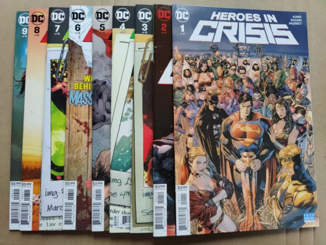 Heroes In Crisis #1-9 Complete Series - Tom King Clay Man VF/NM