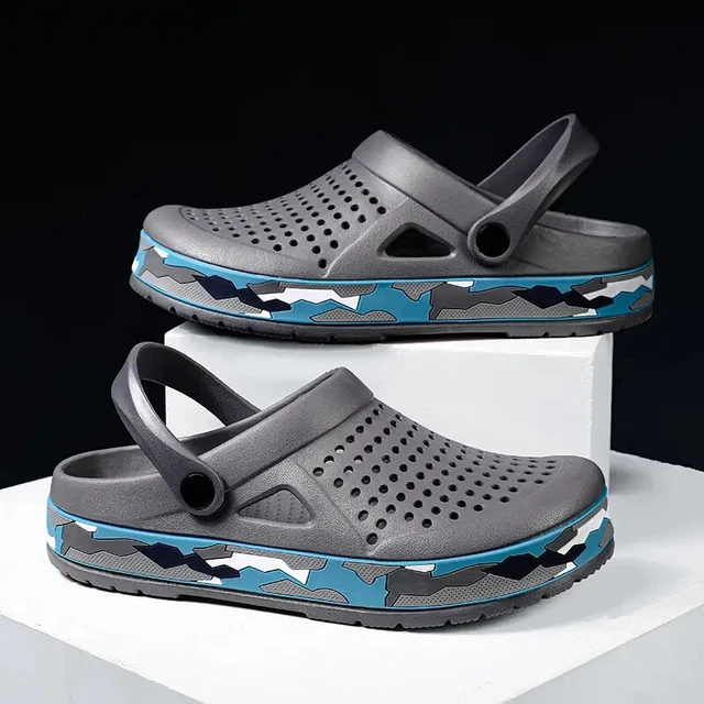 Men's Breathable Clogs, Outdoor Comfy Non-slip Casual Sandals For Beach