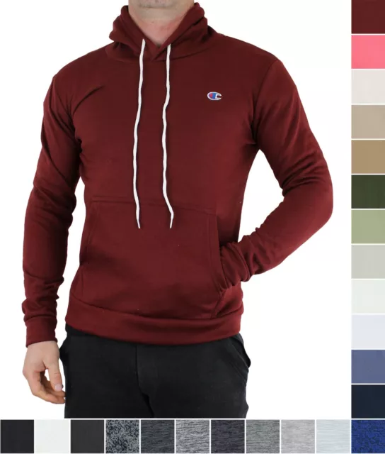 Champion Men's Hoodie Sweatshirt Pullover Brushed Fleece, Tagless Embroider Logo