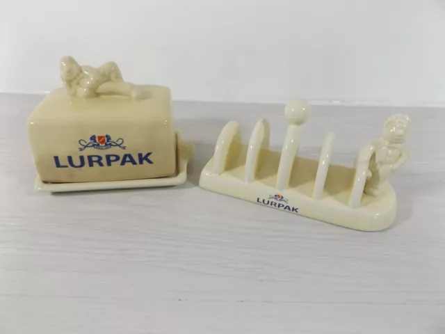 "Lurpack"" Vintage Sammlerstück Butter Geschirr und Toastgestell"