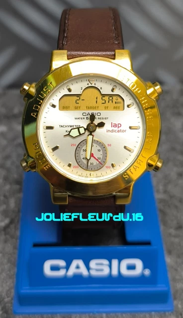 1991 ▻ NOS ▻ CASIO ⌚️ GPZ-501 ▻ Gold Ana Digi Tachymeter