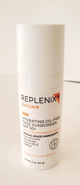 Nuevo protector solar facial hidratante sin aceite Replenix FPS 50+ 2,0 oz