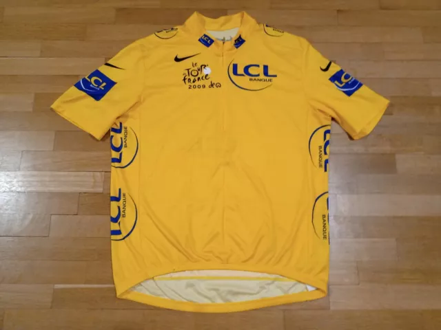 Cycling Nike Le Tour de France LCL Bank Yellow Leaders Jersey XL 1/2 Zip Shirt