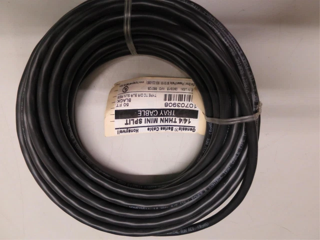 Honeywell 10703908 Genesis Series 14/4 THHN Mini Split Tray Cable 50' Black