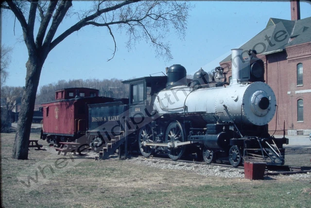 Orig. Slide Boston & Maine BM 494 Alco 4-4-0 White River Junction VT 5-6-1972