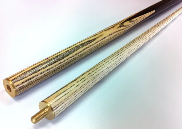 WOODEN POOL SNOOKER BILLIARD CUE SET 2x Cues ASH PRO with 10mm Glue Tips 3