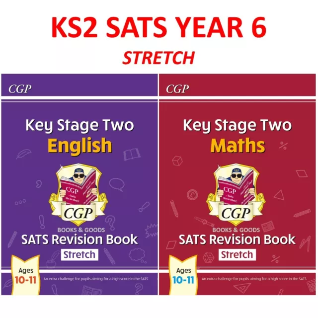 KS2 SATS Year 6 Maths English Revision Books Stretch with Answer Ages 10-11 Cgp
