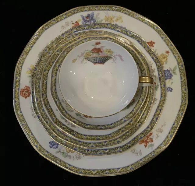 Haviland Limoges GANGA Porcelain China 6 Piece Plate Setting Complete (8)